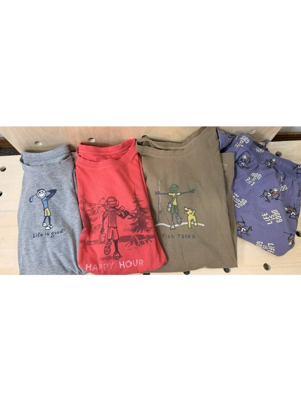 Men's Large Life Is Good Lot Of 4 Crusher Tee Outdoor Recreation Fishing PJ’s